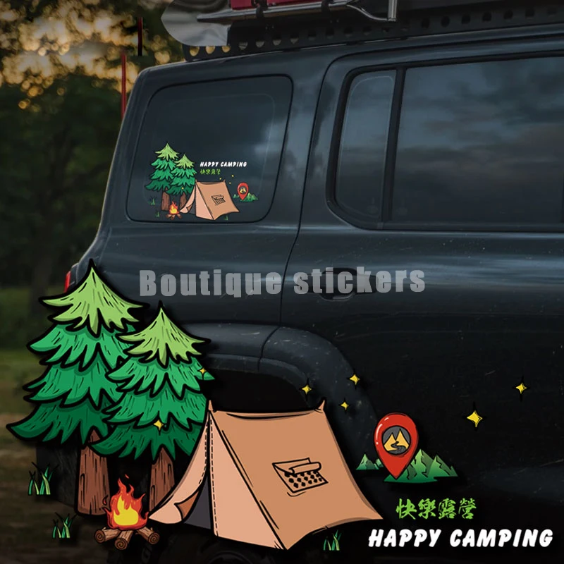 Car Personality Creative Outdoor Camping Car Stickers Off-road RV Camping Mountain Climbing Travel Adventure Decoration Stickers