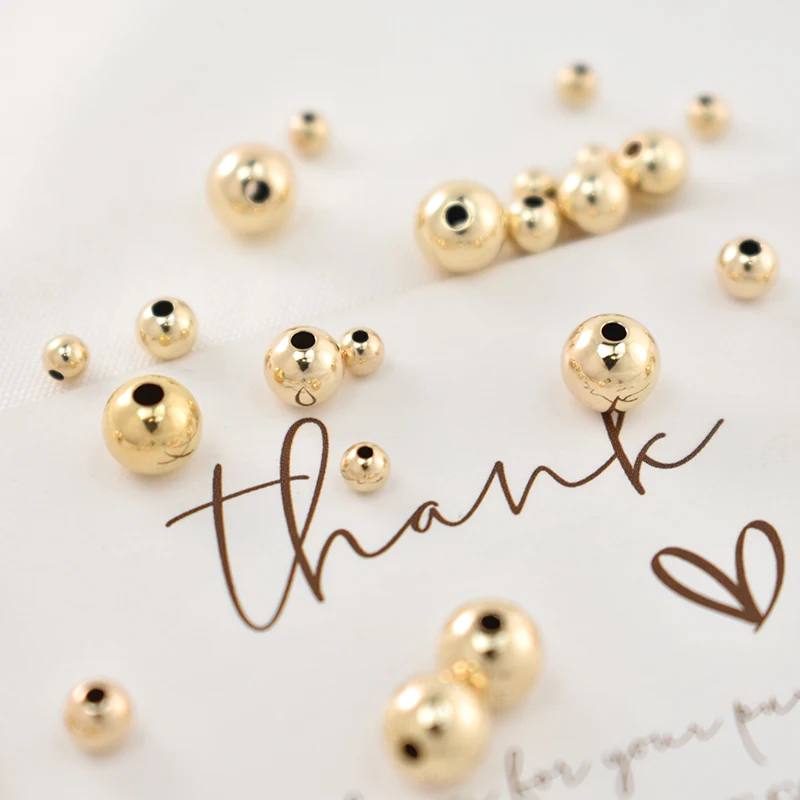 Echte 14K Goldfilled Runde Nahtlose Perlen Goldperlen für Schmuckherstellung Handgemachtes DIY-Zubehör Gold-Schmuckkomponenten Saatperlen – Detail 13