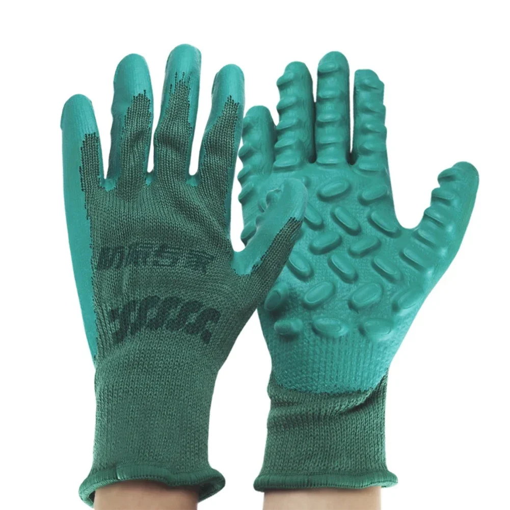 

1 Pair Workers Gloves Latex Bead Anti-Slip Shock-Proof Protective Gloves for Electric Drill Mine Workers Wear-Resistant Gloves