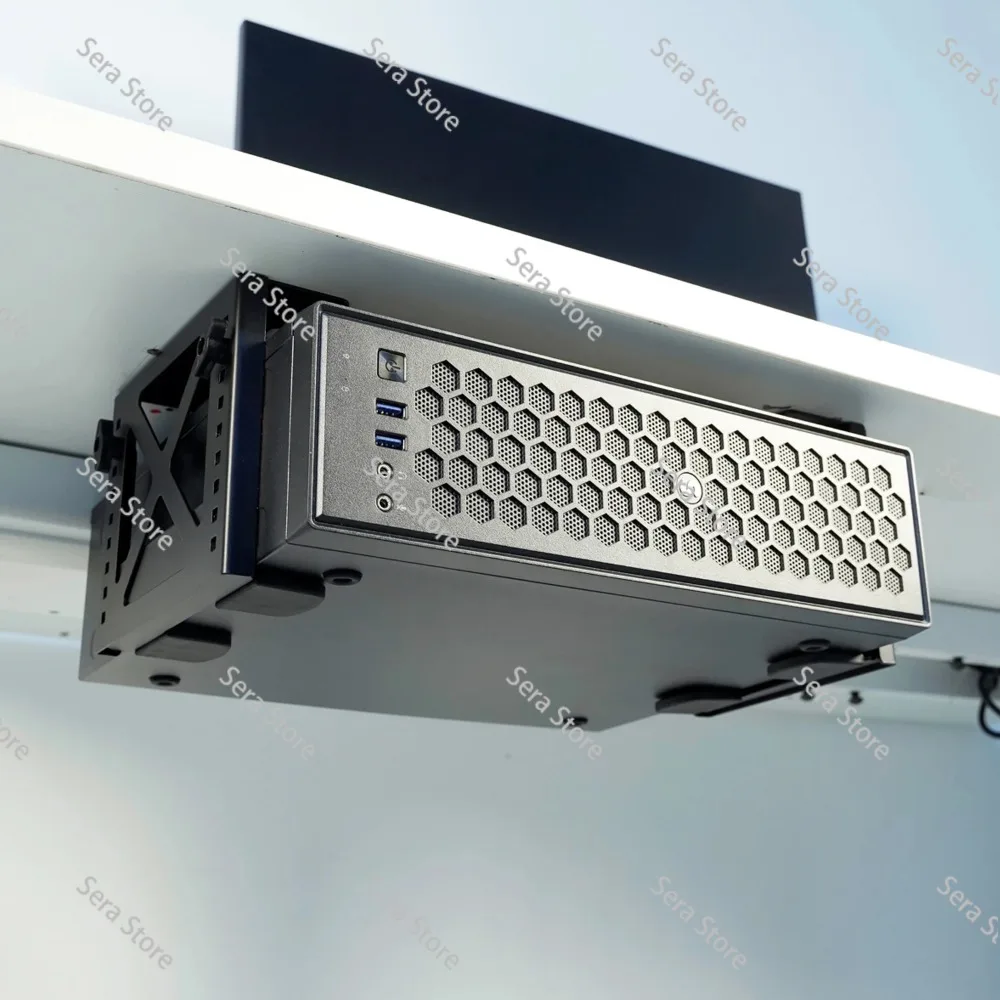 Adjustable Under Desk PC or NAS Mount Bracket Holder，Compatible with  NAS,CPU,UPS,Small Form Factor Desktop Tower