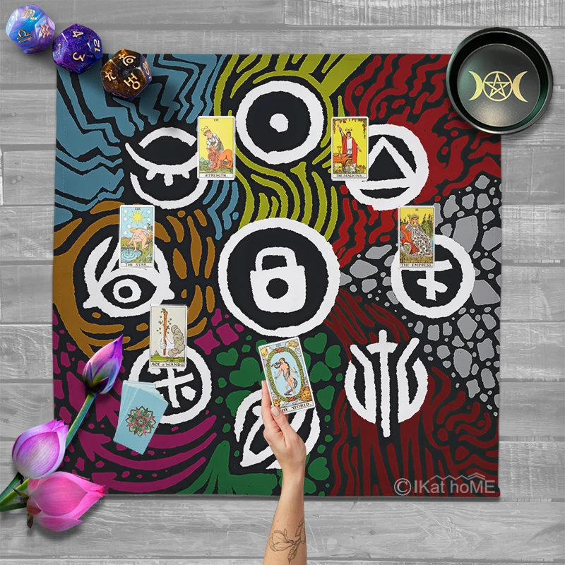 Boho Decor Spiritual Symbols Tarot Card Tablecloth Velvet Altar Cloth Board Game Fortune Astrology Oracle Cards Pad Drop Ship