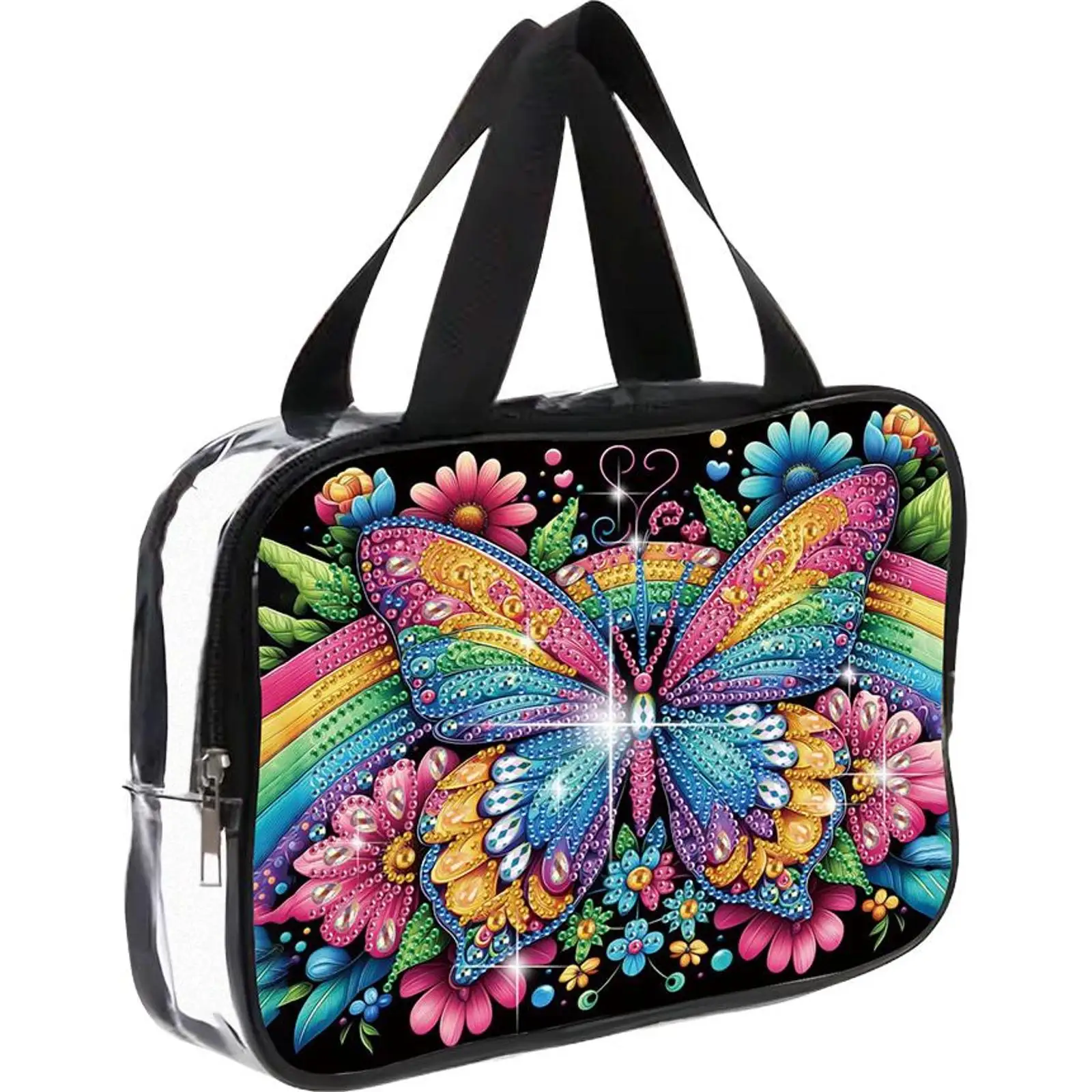 

DIY Diamond Painting Creative Rhinestone Handbag Zipper Closure Diamond Dot Diamond Storage Pack Transparent for Home Decor Gift