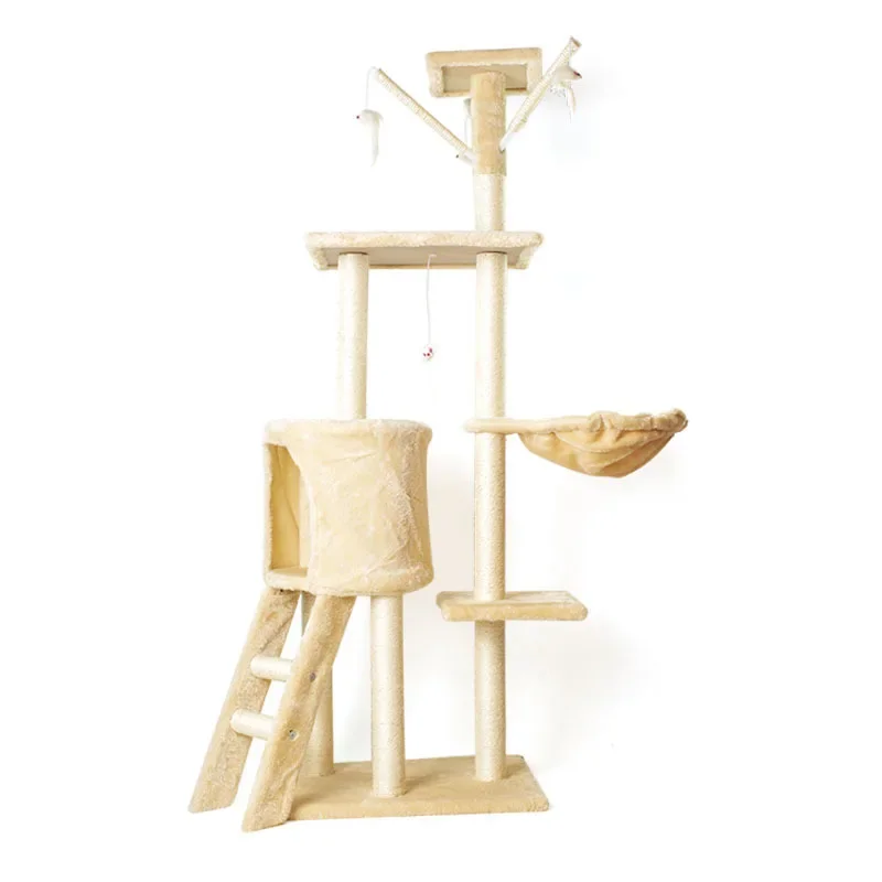 Integrated Cat Rack for Cats Wall Mounted Cat Scratcher Board Pet Toys with Scratching And Climbing Features off White
