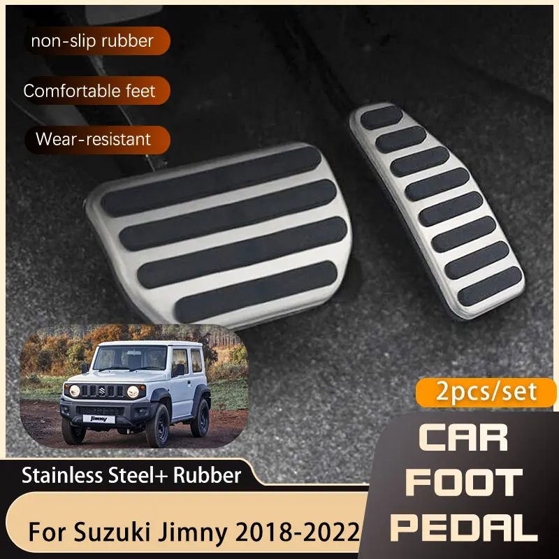 Stainless Steel Car Pedals Gas Brake Covers For Suzuki Jimny Sierra JB64W JB74W 2018 2019 2020 2021 2022 Pedal Pads Car-styling