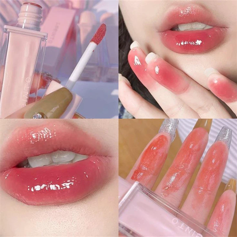 Brillo de labios de agua con espejo, lápiz labial líquido de cristal brillante, bálsamo labial hidratante resistente al agua, Cosméticos de maquillaje, nkeс......тика