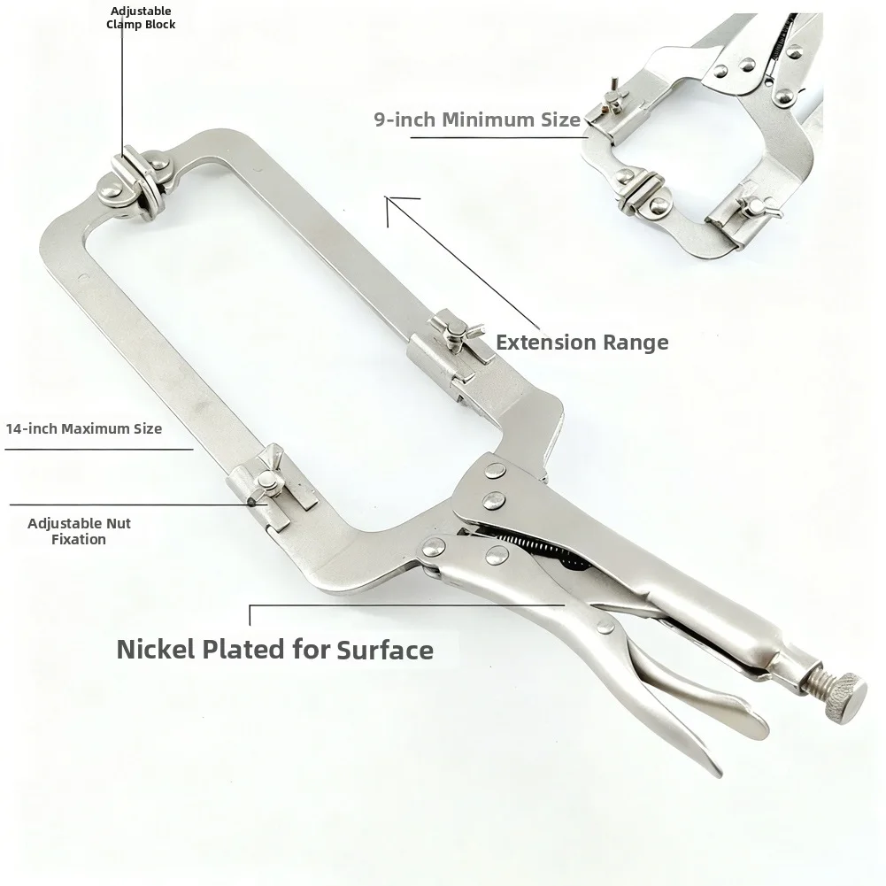 9 to 14 inch Duty Telescopic Slide Locking Pliers Adjustable C Clamp for Welding Automotive and Household Tasks