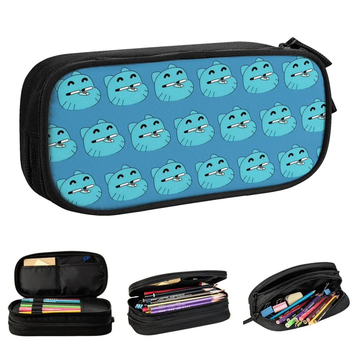 Gumballs Gum Ball Watterson Amazing Cartoon Pencil Cases  Pen Box Bags Girl Boy Large Storage Students School Gift Pencil Pouch