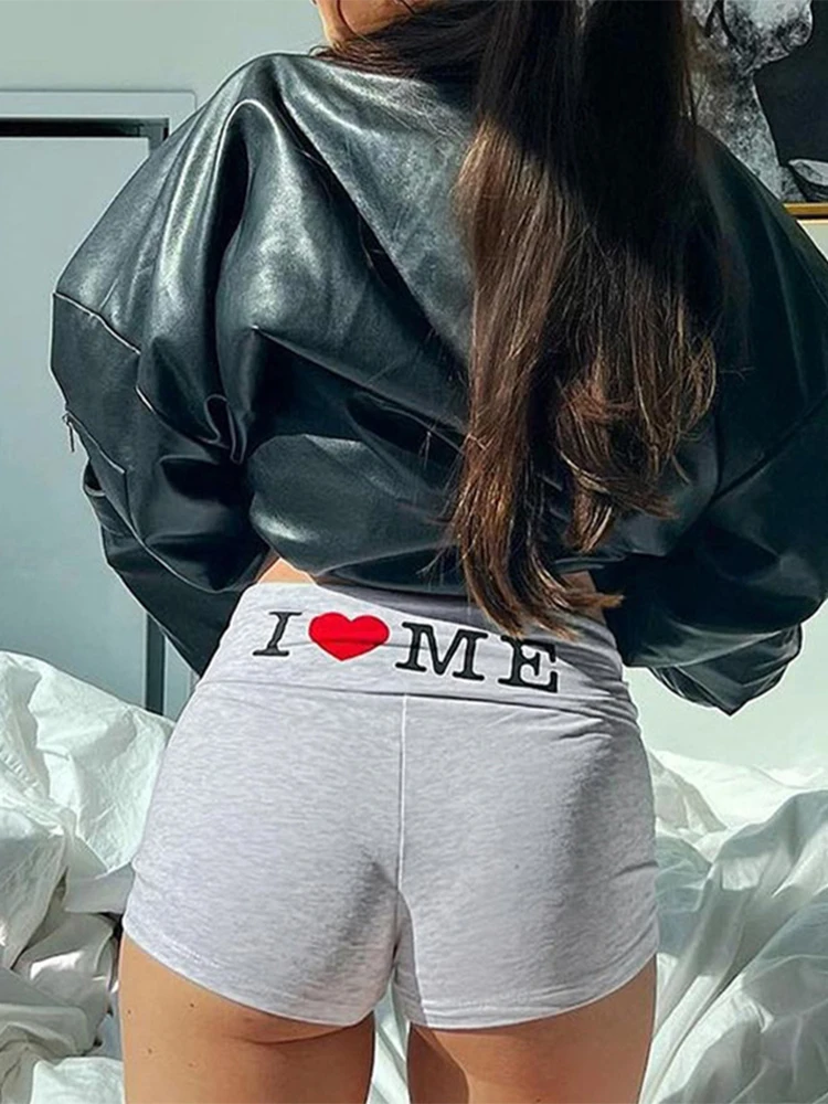 

2023 Leisure Women Sexy Letter Printed Shorts Casual Stretchy High Waist Tight Fashion Outdoor Biker Shorts Mini Bottom Homewear