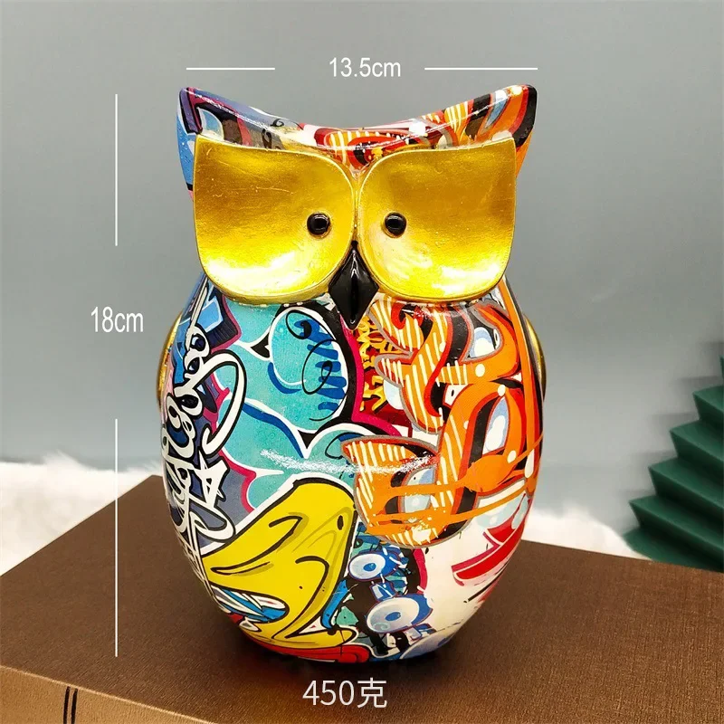 

Animal Sculpture For Decoration Resin Statues And Figurines Living Room Ornaments For Home Decor Desk Office Table Painted Owl