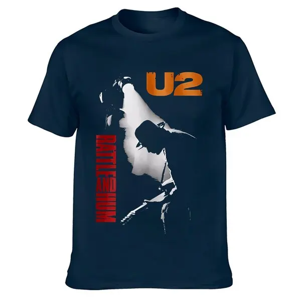 U2 rattleおよびhumブラックTシャツ,半袖カジュアルプリントTシャツ,綿100%,高品質,サイズs,m,l,234xl,zc10962024