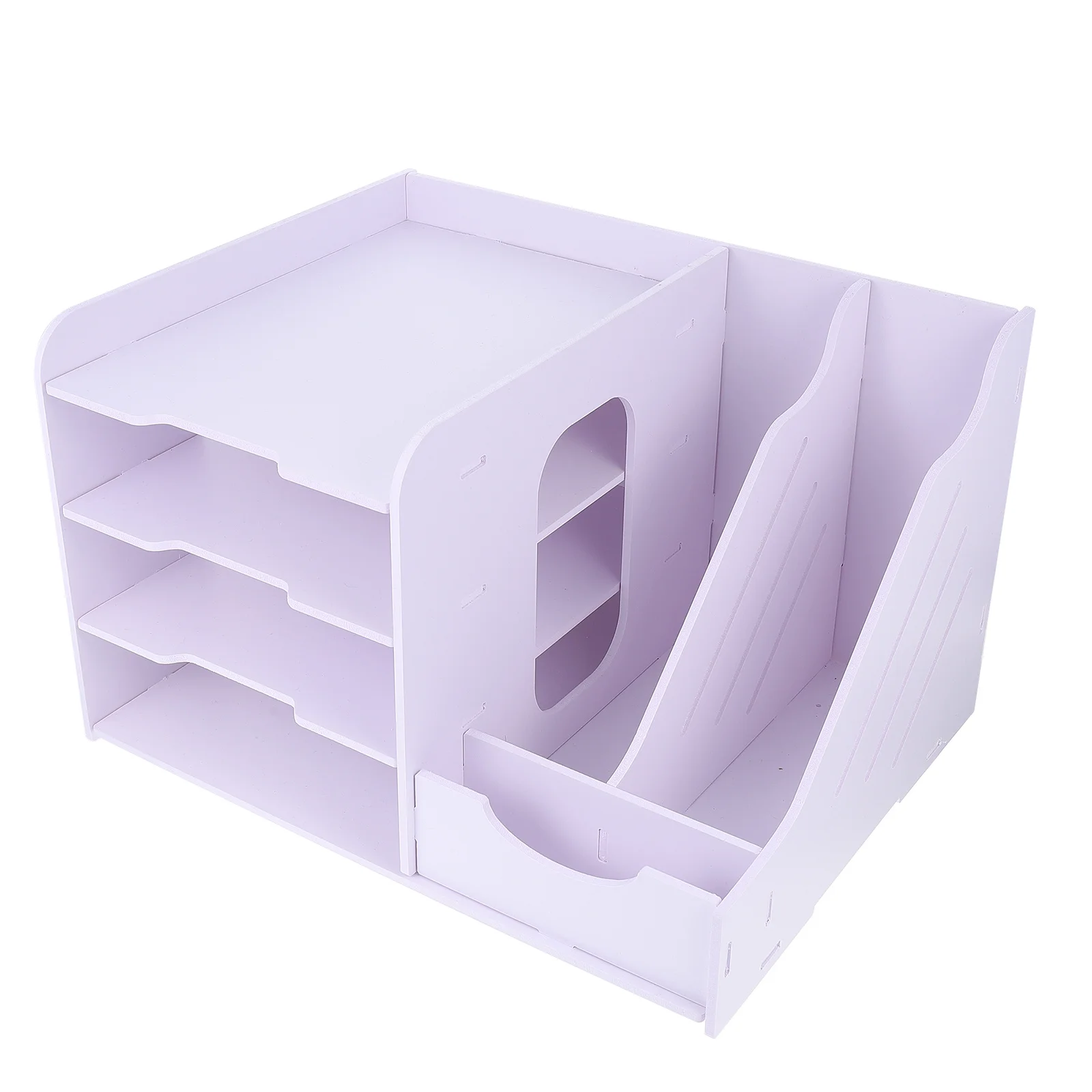 

1Pcs Multi-Layer File Rack Office Desktop Organizer PVC Wood Plastic Book Storage Rack Practical Multi-Layer Storage