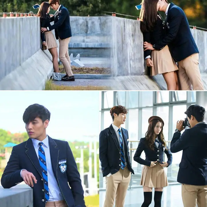 Südkorea die Erben Lee Minho High School Uniform Set akademischen Stil Herbst kleine Jacke Männer Frauen koreanische Schuluniform