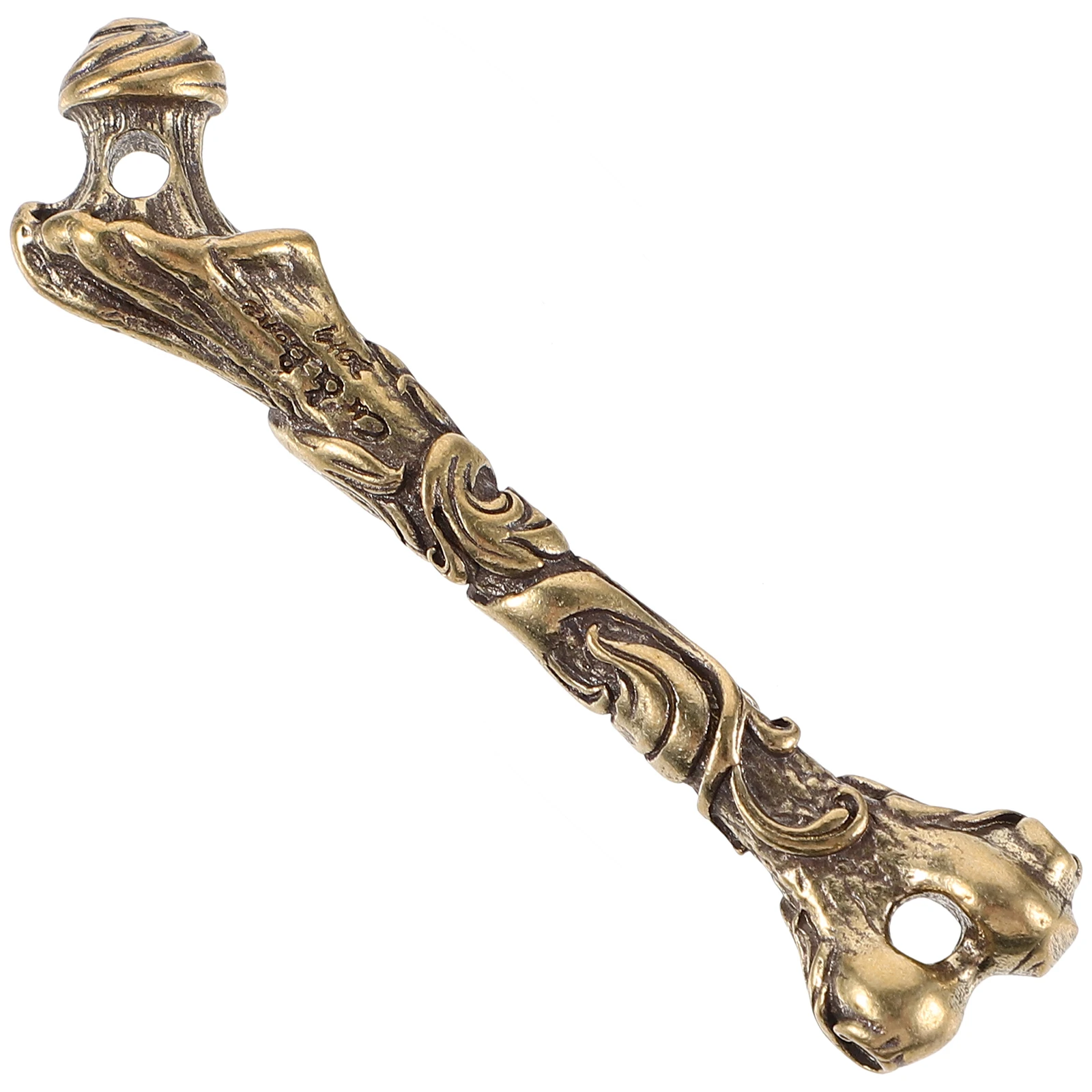 

Carved Bone Keychain Retro Brass Charm Decorative Pendant DIY Amulet Vintage Hanging Small Paperweight Desktop Jewelry