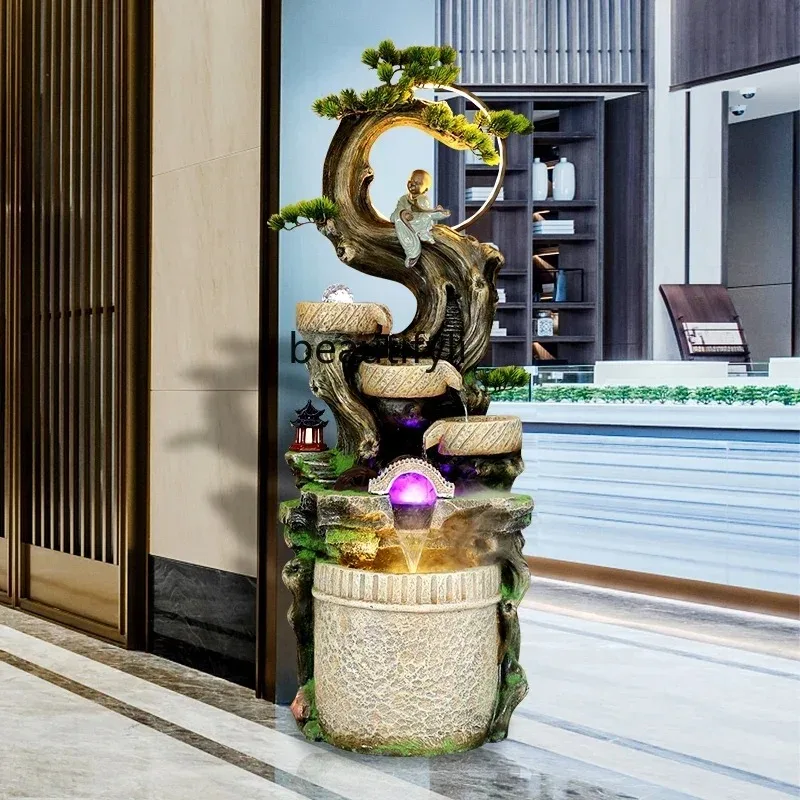 C139  Chinese-style Zen rockery, flowing water fountain, living room, entrance, hotel decoration, landscape floor ornament