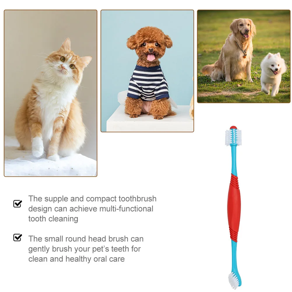 

4 Pcs Pet Toothbrush Toothbrushes for Dogs Cleaning Supplies Plastic Pets Small