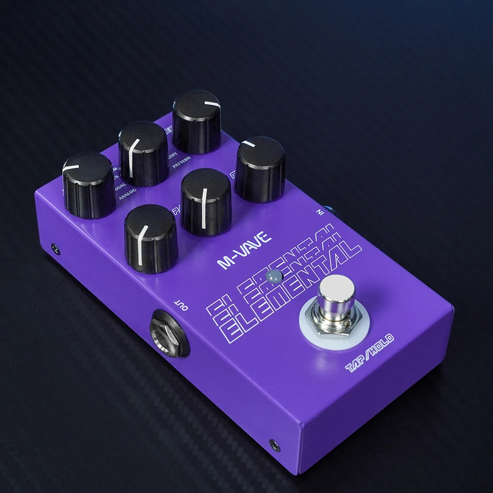 M-VAVE Elemental Digital Delay Pedal 9 Different Delay Guitar Effects Delay Pedal Supporr for TAP and HOLD Mode Guitar Accessory
