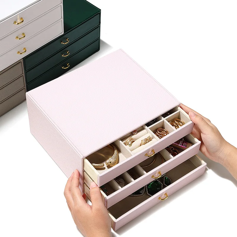 

Hongtai new PU leather packaging box ring necklace earrings jewelry box jewelry storage box jewelry packaging