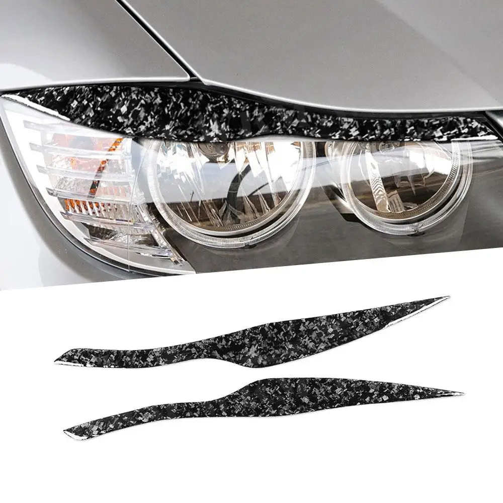 

2PCS/Set Front Lamp Eyebrow Headlight Covers Forged Carbon for BMW 3 Series E90 2005-2008 Car Styling