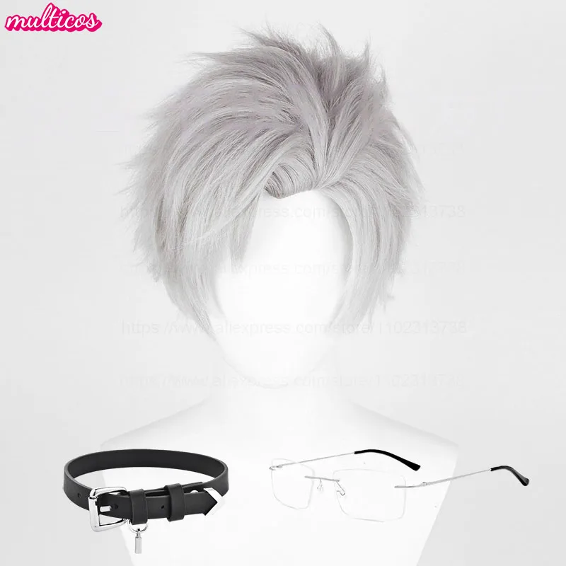 

Высококачественный парик для косплея Game Sylus, короткий серый, термостойкий, из синтетических волос, для Хэллоуина и аниме-вечеринок + сетка для парика