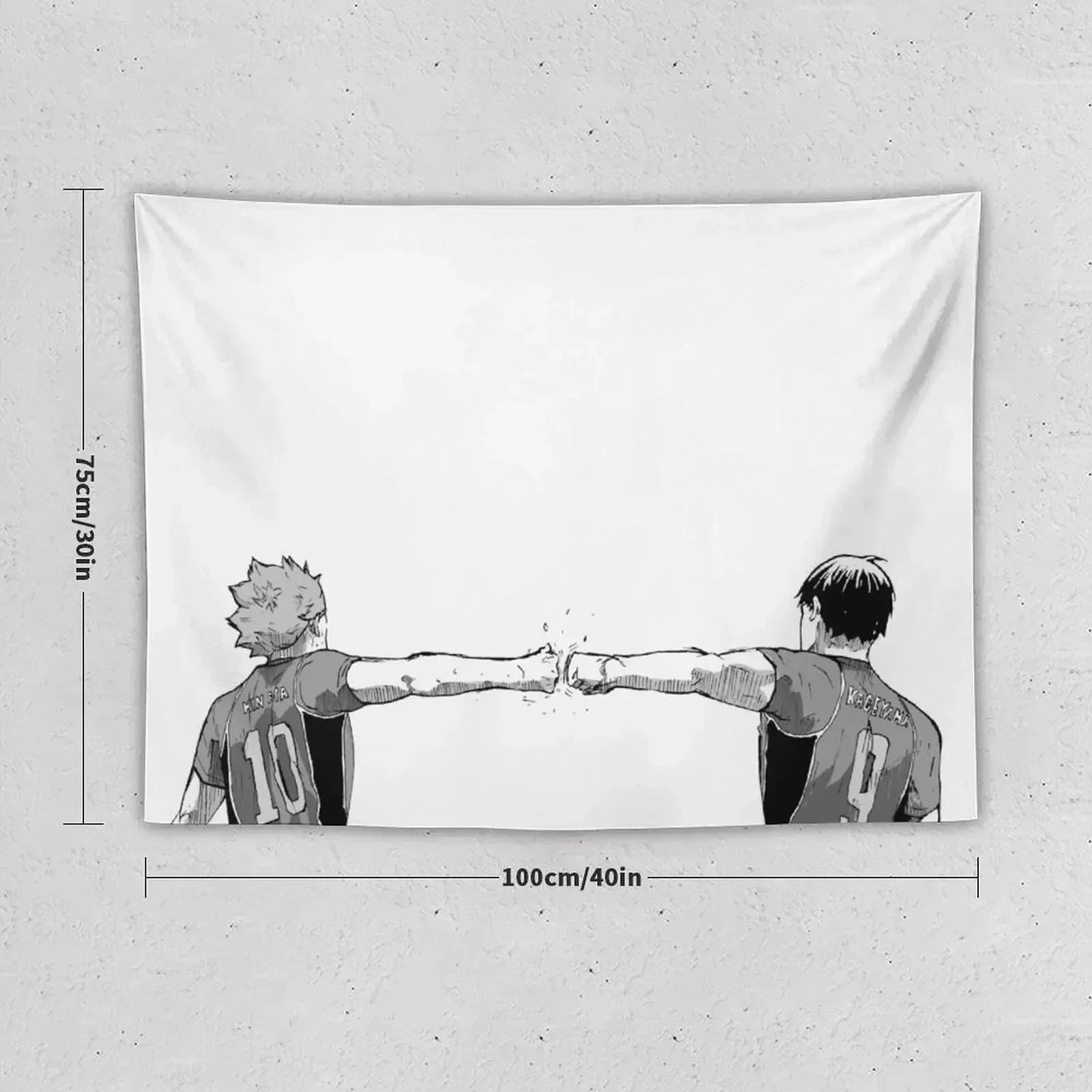 Hinata and Kageyama Fist Bump Tapestry Aesthetics For Room Outdoor Decoration Tapestry