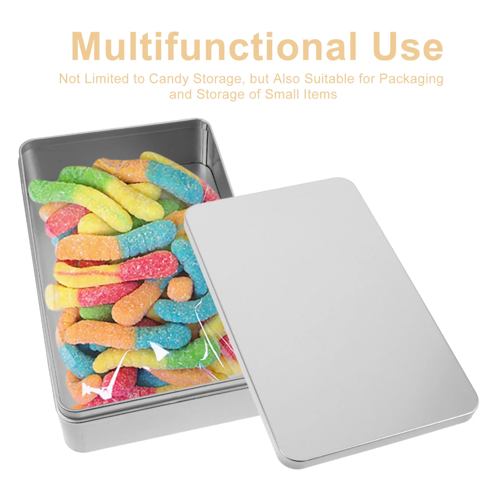 صندوق مستطيل صفيح مزخرف، غطاء تخزين معدني، علبة حلوى، هدايا لحفلات الزفاف، منظم منزلي، صندوق عطلة #5