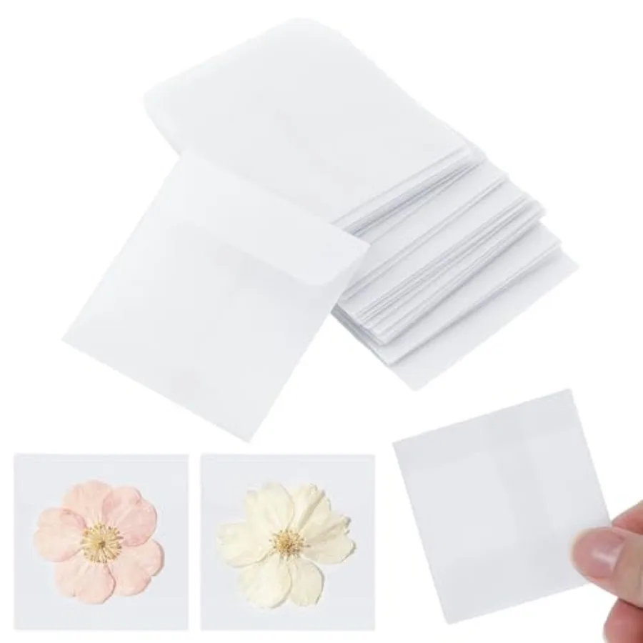 

Glassine envelopes for photos, jewelry, stamps, coins storage: 50 pcs, 2.36×2.36 inch, semi-transparent, waxed paper, natural c