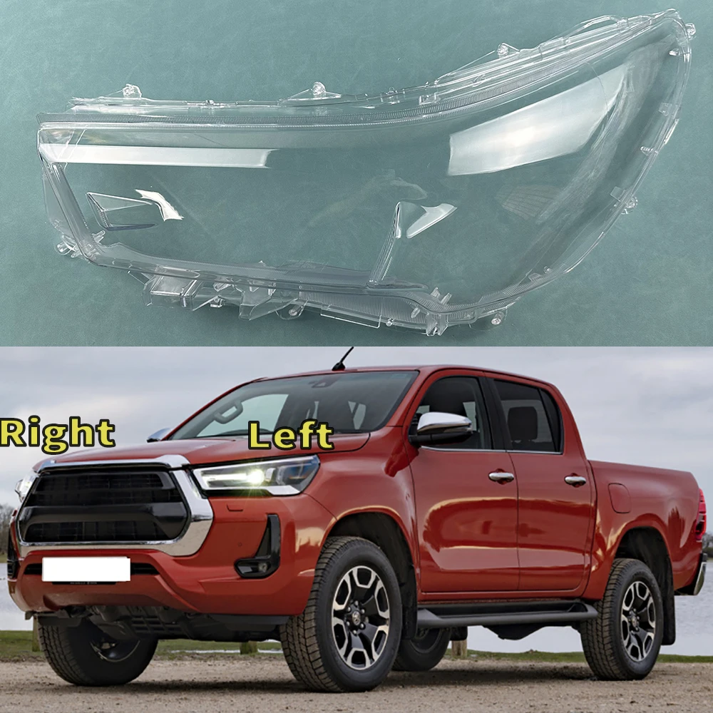 

For Toyota Hilux 2019 2020 Auto Light Caps Car Headlamp Cover Transparent Lampshade Headlight Shell Replace Original Lens