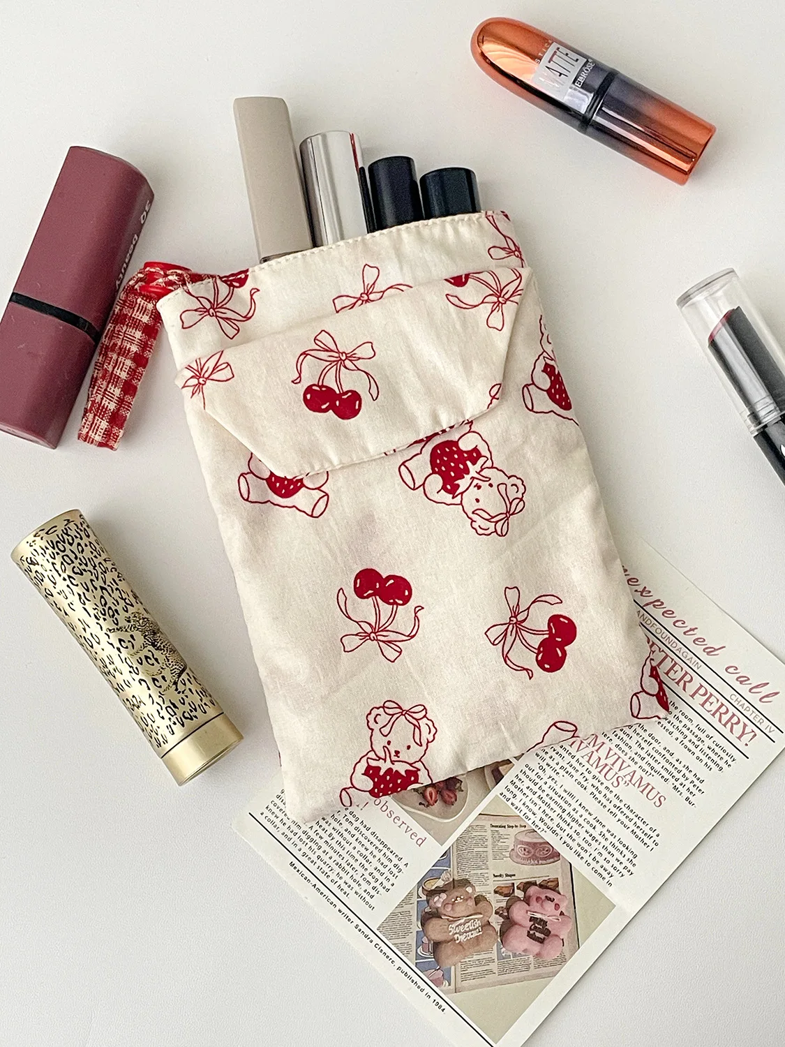 

Red Pencil Case Rabbit Design Nurse Design For Storage Travel School