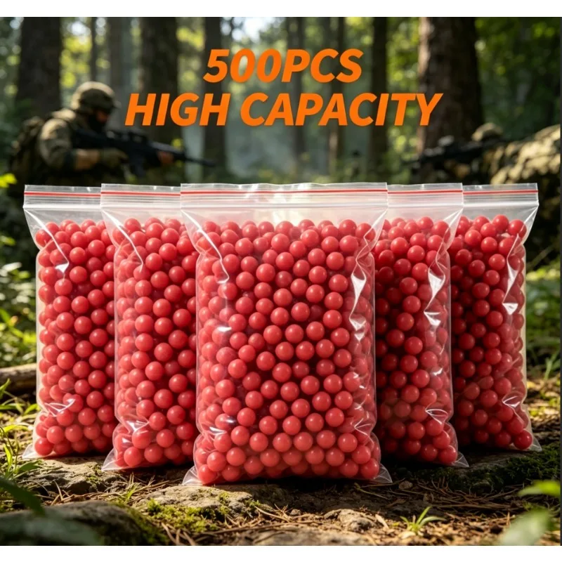 

500pcs 5.7mm Red Soft Rubber Ball Refill Ammo, 2026 New Safe Elastic Ball for Toy Guns, Outdoor Shooting Supplies