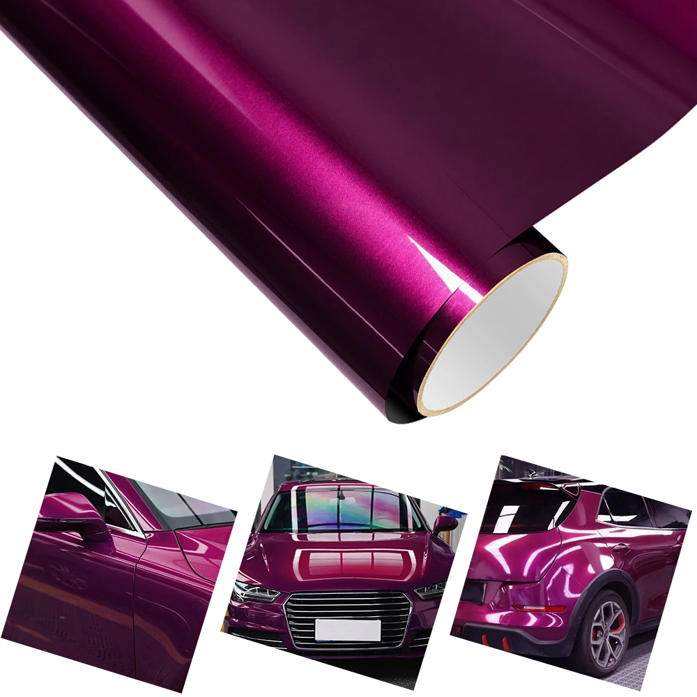 

PET Jam Purple Car Vinyl Film Waterproof Car Engine Hood Decal Self Adhesive Motorcycle Auto Body Decoration Film Accessories