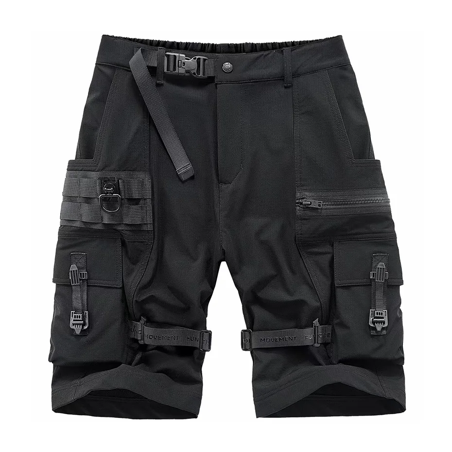 

Techwear Military Cargo Shorts Men 2022 Summer Hip Hop Streetwear Shorts Button Pockets Design Harajuku Shorts Pants Trousers