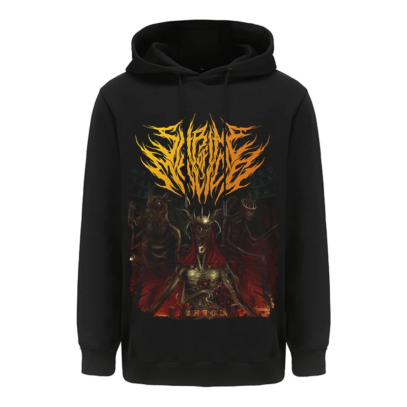 Hoodie pria Fashion Harajuku pria Hoodie kuil Malice Hoodie Metal berat bertudung Vintage Hip Hop Streetwear kaus ukuran besar