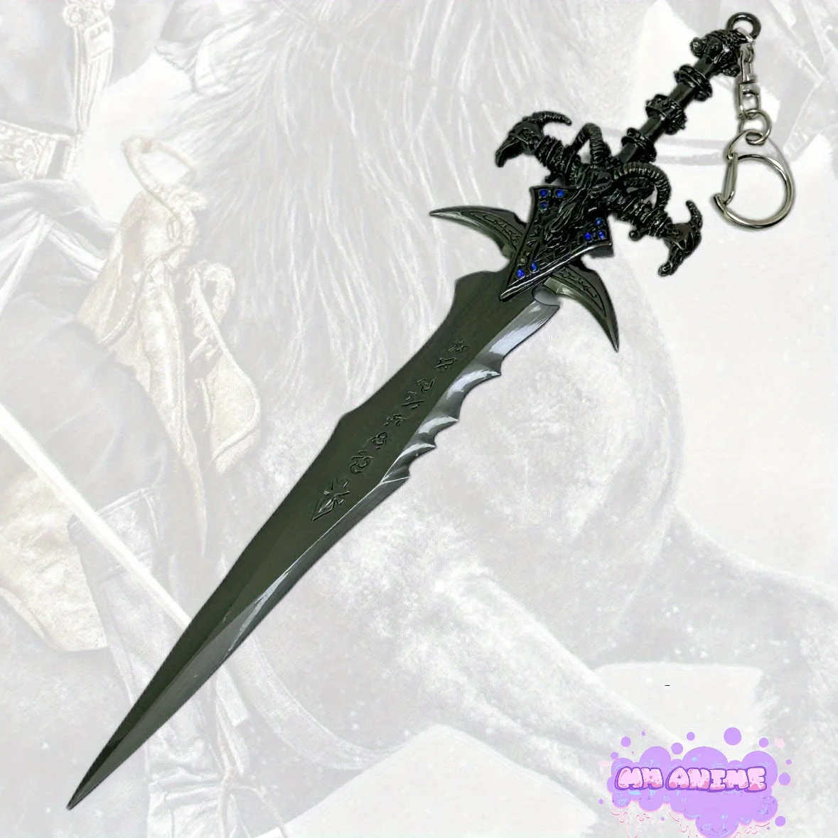 9.8インチ ワールド・オブ・ウォークラフト フロストムーン メタル刀剣 忍者ナイフ オリジナル セイバー刀剣 コスプレアクセサリー 小道具 おもちゃ