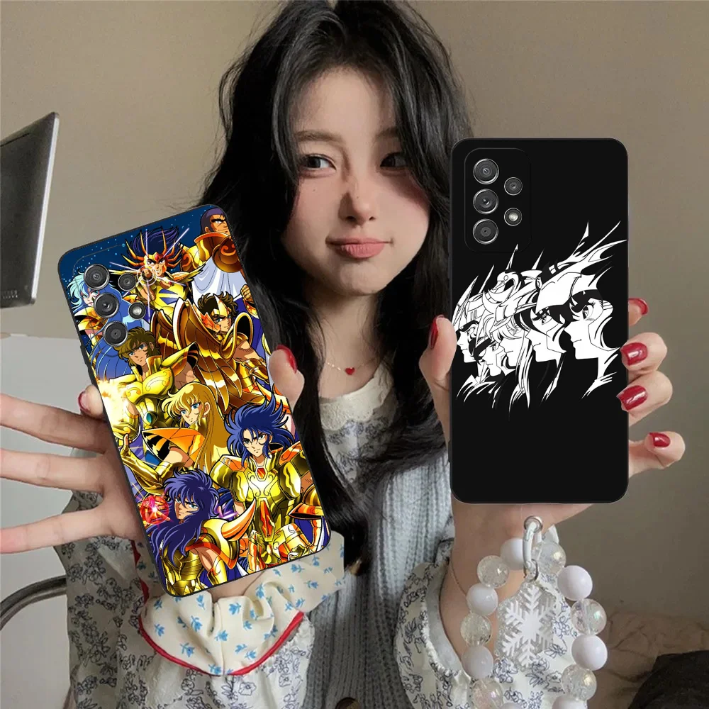 S-Saint Seiya Knights Zodiac Phone Case For Samsung S24,23,22,30,21,10,9,Ultra,Plus,Lite,FE,5G Black Soft Case