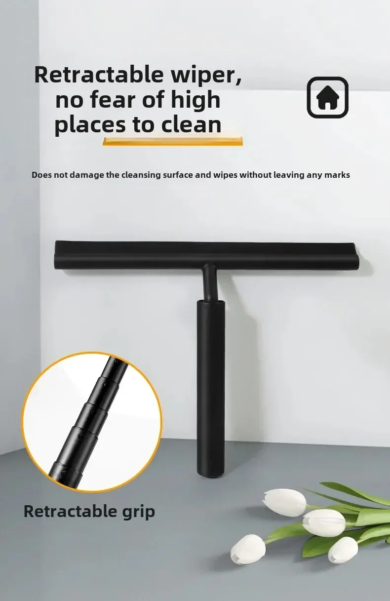 Glass Scraper Household Extended Telescopic Rod Window Cleaner Scraper Tool To Scrape Windows Professional Cleaning Glass Wiper