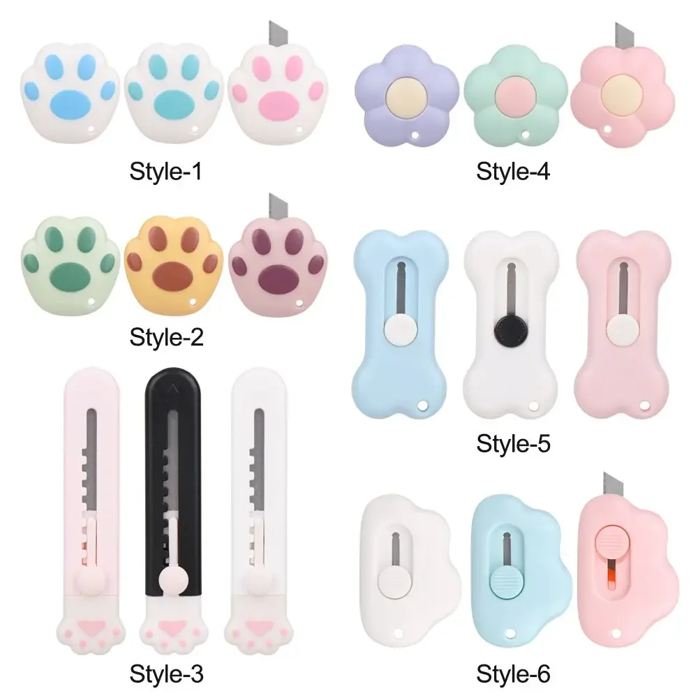 سكّين متعدّد الاستخدامات صغير لطيف صندوق القاطع قابل للسحب رسالة المحمولة الكرتون فتاحة ورقة المحمولة قطع أداة اللوازم المكتبية المدرسية #5