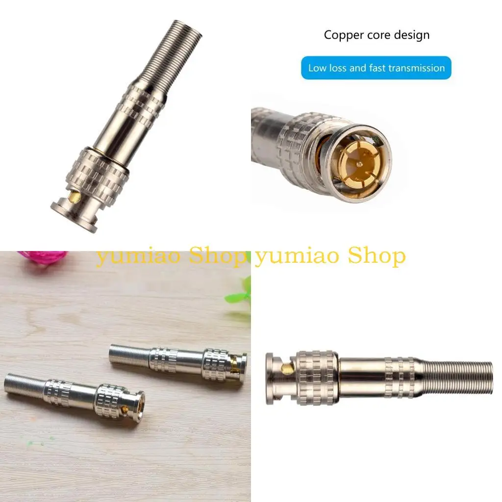 587B 5PCS CCTV Camera Video Cable Connectors Easy Installation Screw-lock