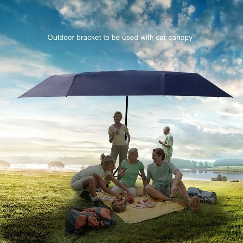 Semi-Automatic Foldable Car Sunshade Tent Portable Movable Carport Cover with Anti-UV Waterproof & Windproof Protection