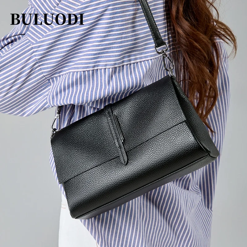 

Girls Luxury Designer Crossbody Bag Lady Cow Genuine Leather Flap Messenger Bags Women Soft Cowhide Functional Shoulder Handbags