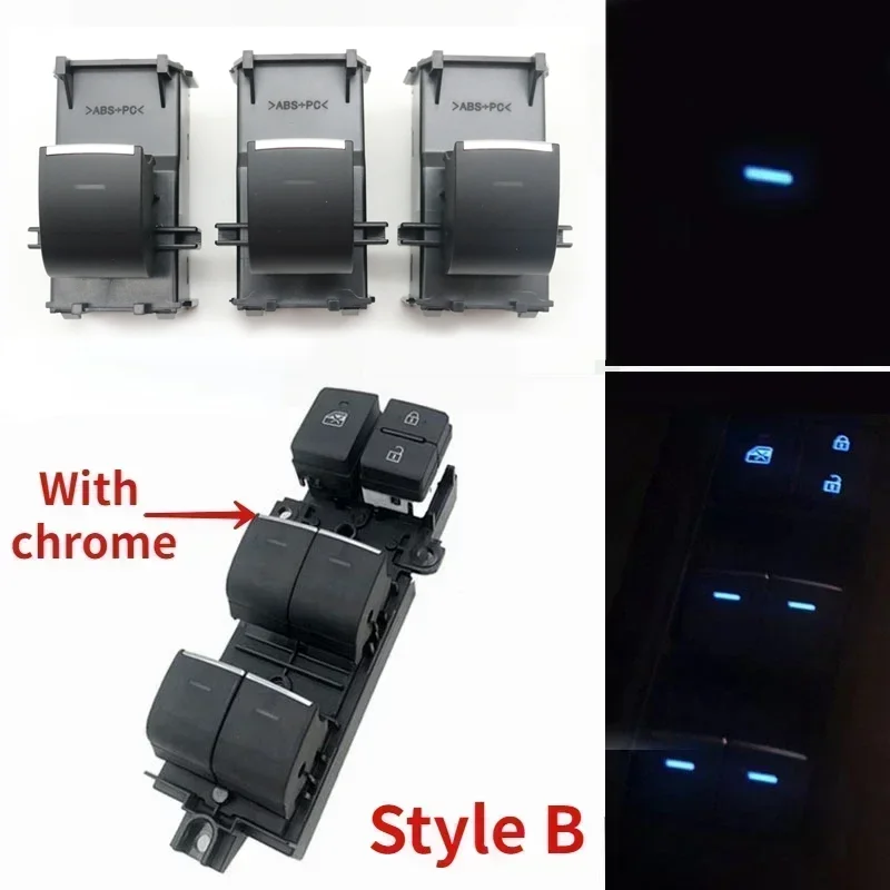 LHD For Toyota RAV4 Corolla Cross Avalon Levin C-HR 2019-2023 Car Ice Blue Light Electric Window Lifter Control Button Switch