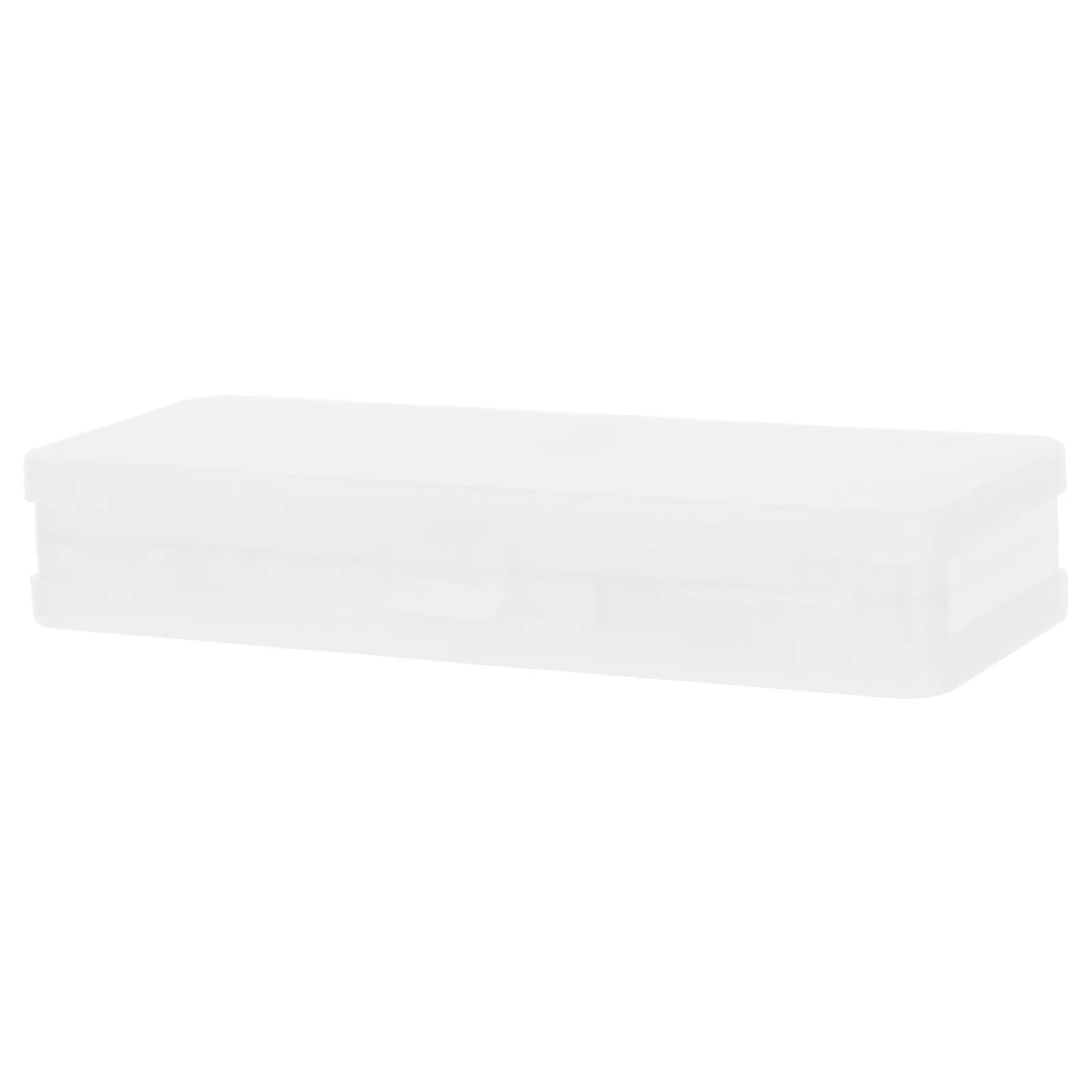 Double Compartment Pencil Box Large Capacity Clear Frosted Plastic Pencil Case for Adults Snap Closure Stationery Storage