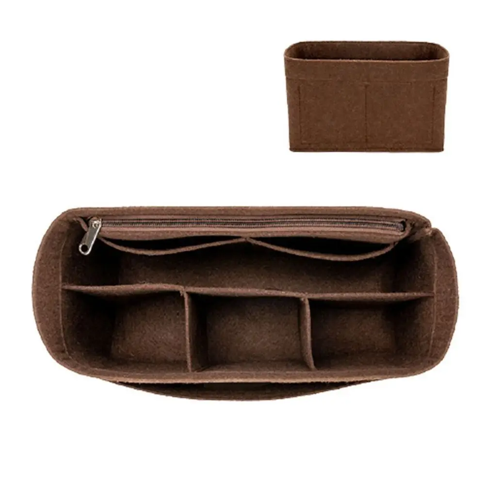 Felt Insert Bag Large Capacity Multi-Pocket Handbag Organizer with Zipper Inner Lining Bag for LV Speedy25/30/35/Gentlewoman