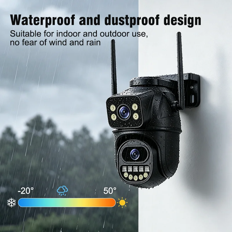 2.4g 3mp Wifi Surveillance Camera, Dual Lens 4x Digital Zoom Ai Human Detect Onvif Outdoor Security Ptz Ip Cameras - view 4