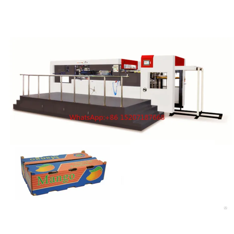 Milieuvriendelijk product Karton Stansen Rillen Machine Groente & Fruit Kartonnen Doos Machine Fluit Golfkarton Stansmachine