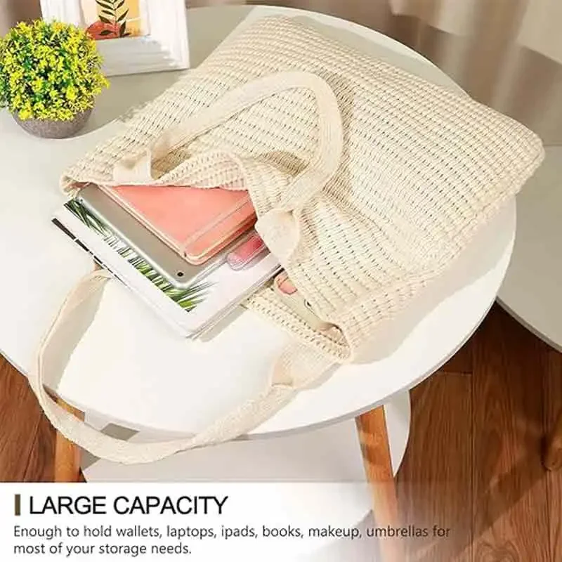 SGR2 Crochet Bags for Women Large Tote Aesthetic Handbag Shoulder Hippie Knit Bag