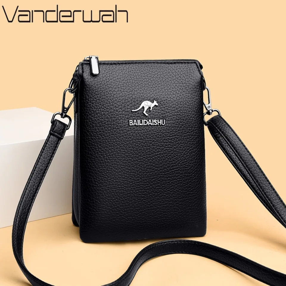 Casual Women Shoulder Bags Soft Pu Leather Multi-pocket Purse Phone Bag Solid Color Small Crossbody Bags for Women Ladies Wallet