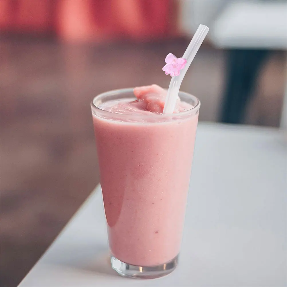 

2Pcs Transparent Glass Straws Reusable Drinkware for Cocktails Juices Fun Party Tableware Kids Adult Gatherings