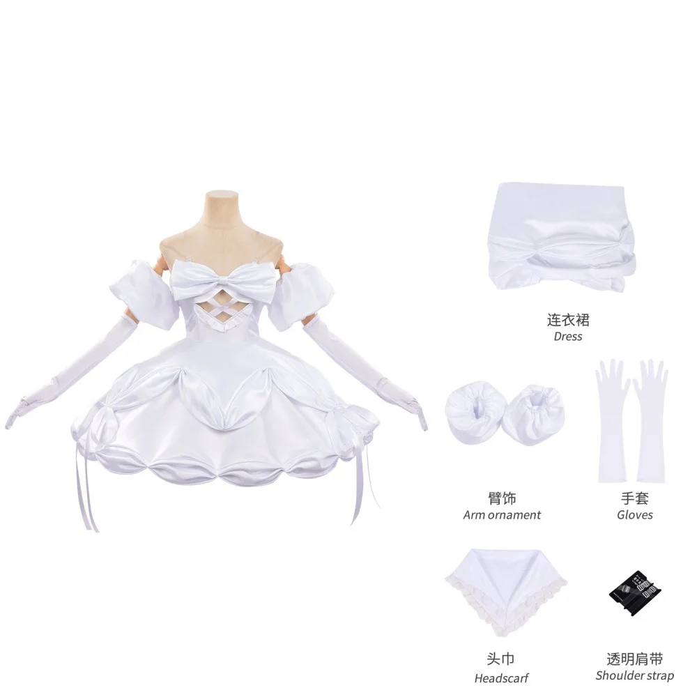 Anime Alien Stage Zombie Stage Mizi Cosplay Costume Wig Mizi Sua Cute Big Bow White Dress Lolita Stage Clothing Halloween Outfit view 6