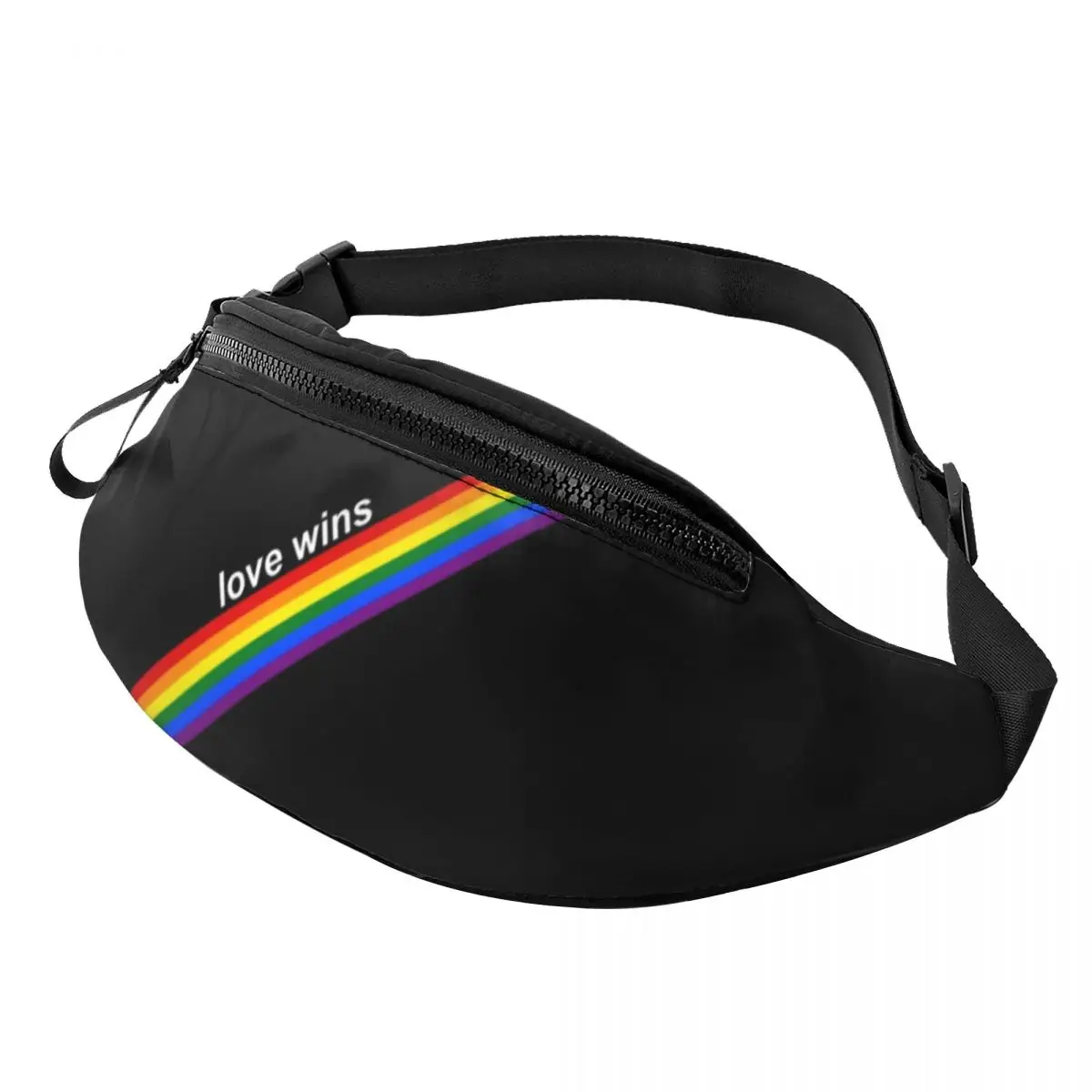 

Поясная сумка в полоску Love Wins Pride для бега для женщин и мужчин ЛГБТ-гей-лесбиянка с флагом гордости через плечо, поясная сумка для телефона, сумка для денег