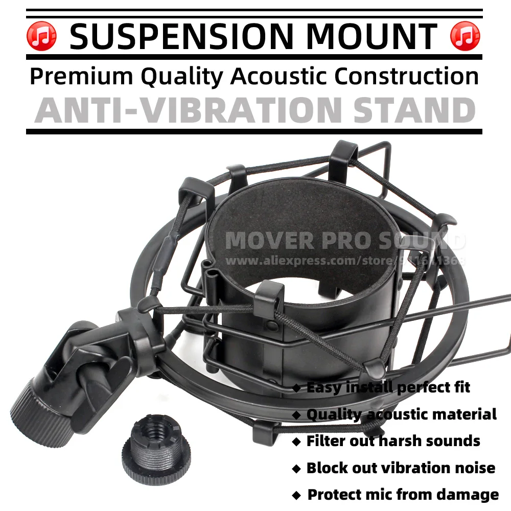 Mic Stand Clip Anti Vibration Holder Compatible With MXL Genesis II HE Heritage Edition Spider Microphone Isolation Shock Mount